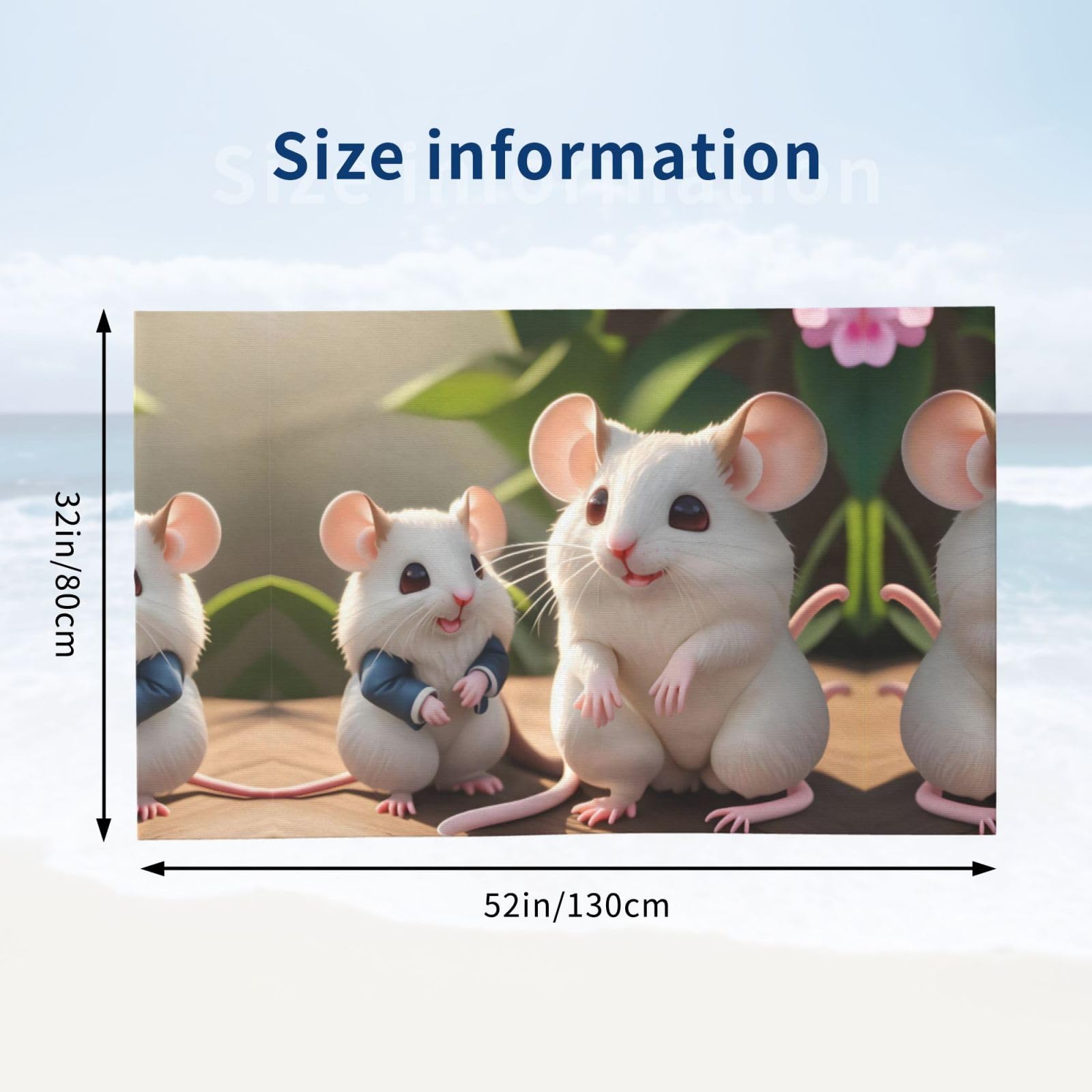 Mother And Child Rats Microfiber Absorbent Bath Towel 130x80cm